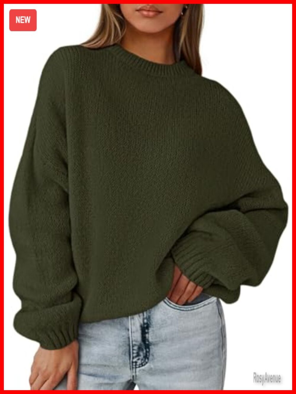 Women's Oversized Chunky Knit Pullover Sweater Drop Shoulder